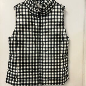 Black and White Checkered Puffer Vest